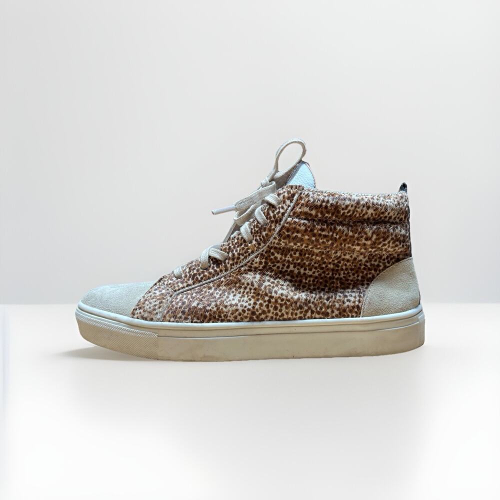 Kaanas Calf Hair Leather High Top Fashion Sneakers SZ 9 Women's